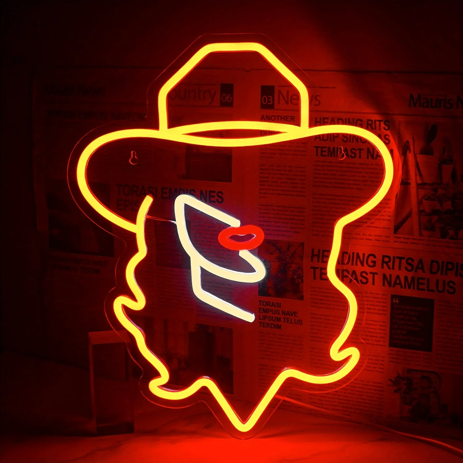 

Cowboy hat neon cowboy hat LED sign neon sign lighting neon room decor bedroom wall gift