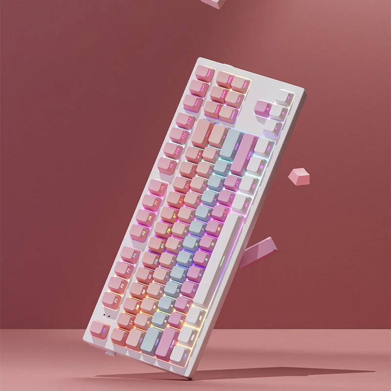 Babysbreath – capuchons de touches en PBT, impression latérale brillante, profil Cherry, Double injection, 130 touches pour commutateurs Cherry MX, clavier de joueur