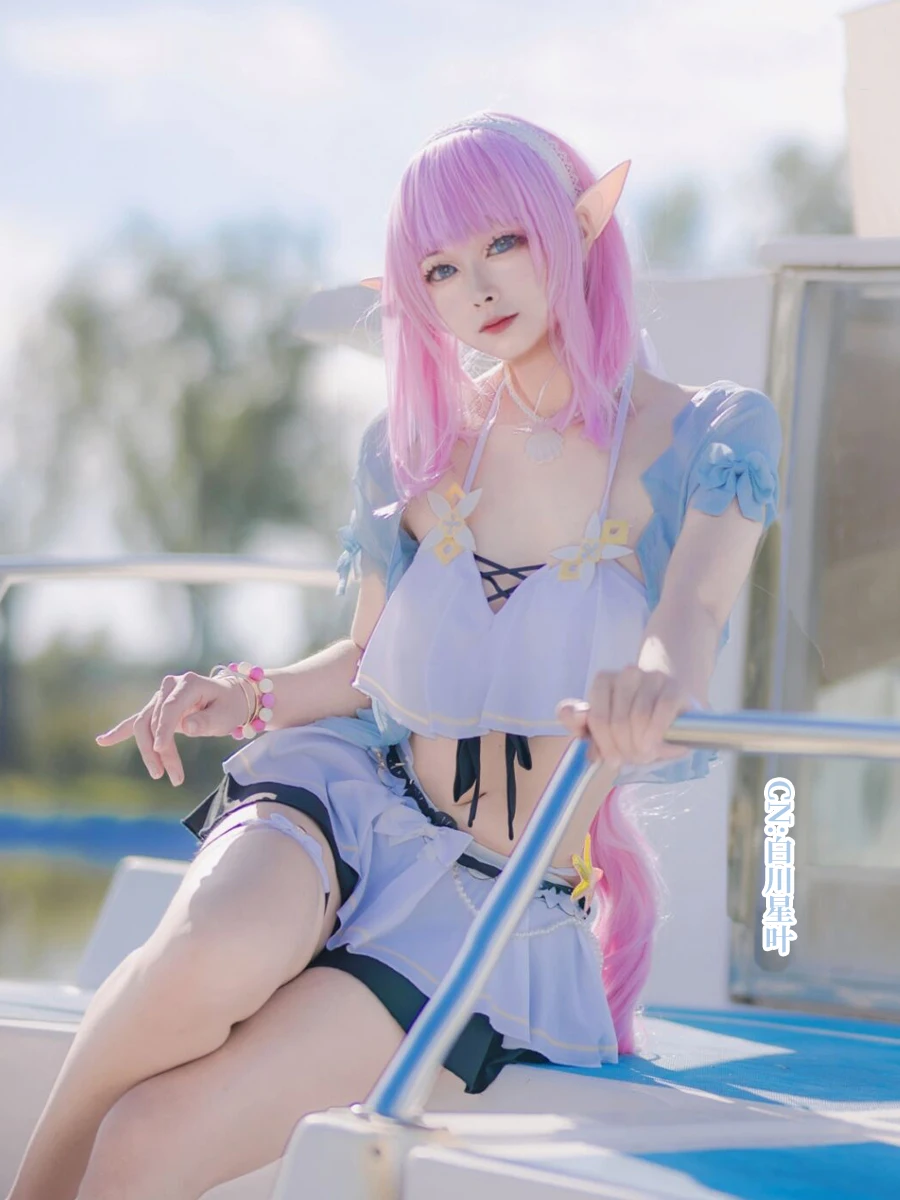 COS-KiKi Anime Honkai Impact 3rd Elysia Miss Pink Game Suit Summer Lovely Swimsuits Uniform Cosplay Costume Party Outfit Women