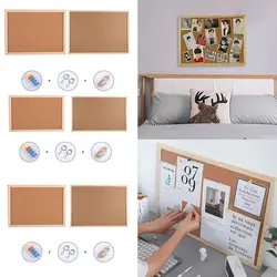 Cork Display Panel Cork Message Board Wooden Frame Memo Bulletin Board for Office School Photo Background DIY Home Decor Crafts