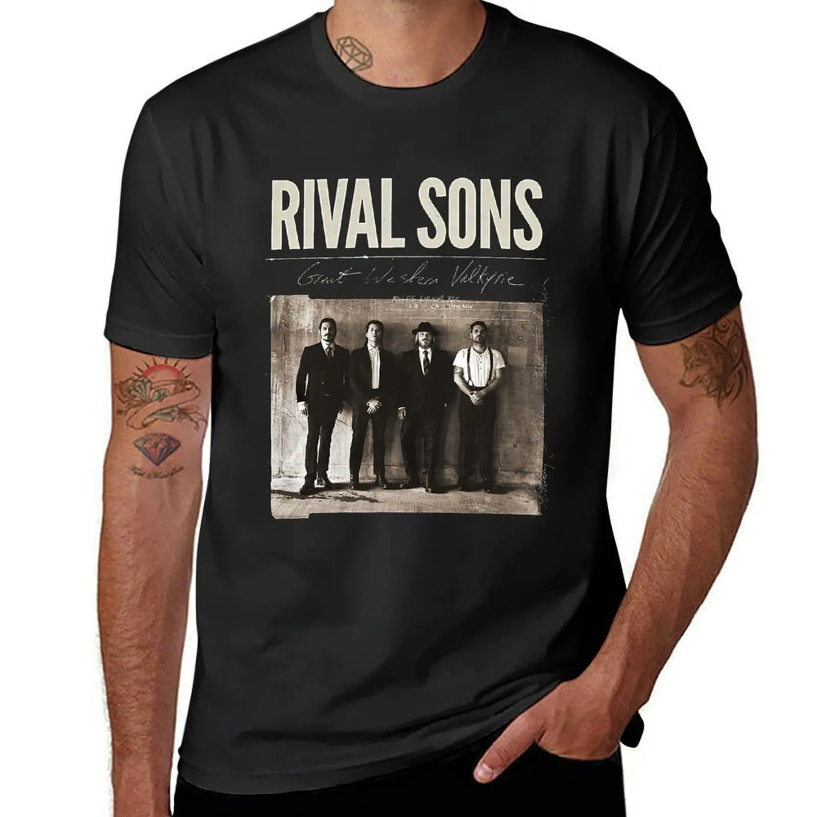 

great<<rival band T-Shirt summer top vintage mens graphic t-shirts anime