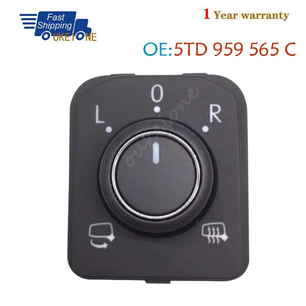 

5TD 959 565 C For VW Tiguan L Passat B8 touran L Golf MK8 Leon Car Electric Rear View Mirror Adjustment Knob Control Switch