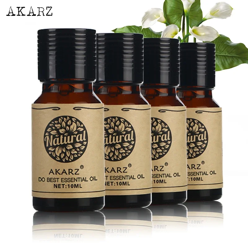 

AKARZ Aromatherapy Essential Oil Set - Enhance Your Well-being with Clove, Cypress, Bergamot, and Gardenia - 10ml*4