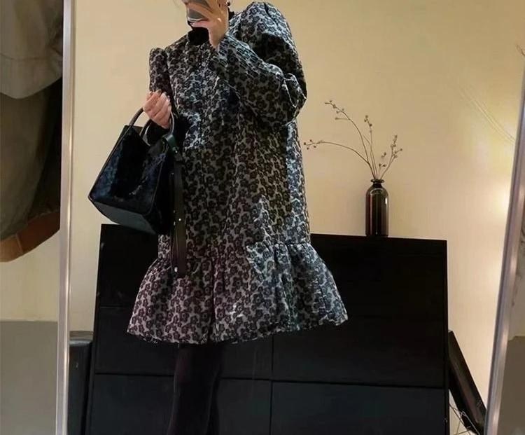 Sukienka Jesień i Zima 2025 Nowa Moda Temperament Okrągły Dekolt Spódnica