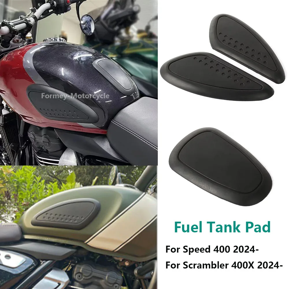 New For Scrambler 400X For Speed 400 2024 Motorcycle Side Fuel Oil Tank Pad Top Gas Protector Sticker Pads Waterproof Rubber Pad