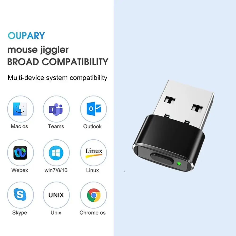 Mouse sem fio Jigglers Mover, Indetectável, Automático, Porta USB, Shaker Wiggler para Laptop, Mantém o computador, Acorde, Movimento do mouse