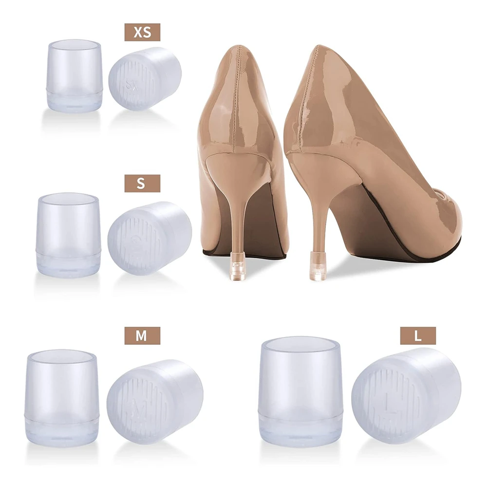 16 Pairs (XS,S,M,L) High Heel Protectors Latin Stiletto Dancing Covers Heel Stoppers Antislip Silicone High Heeler Wedding Favor