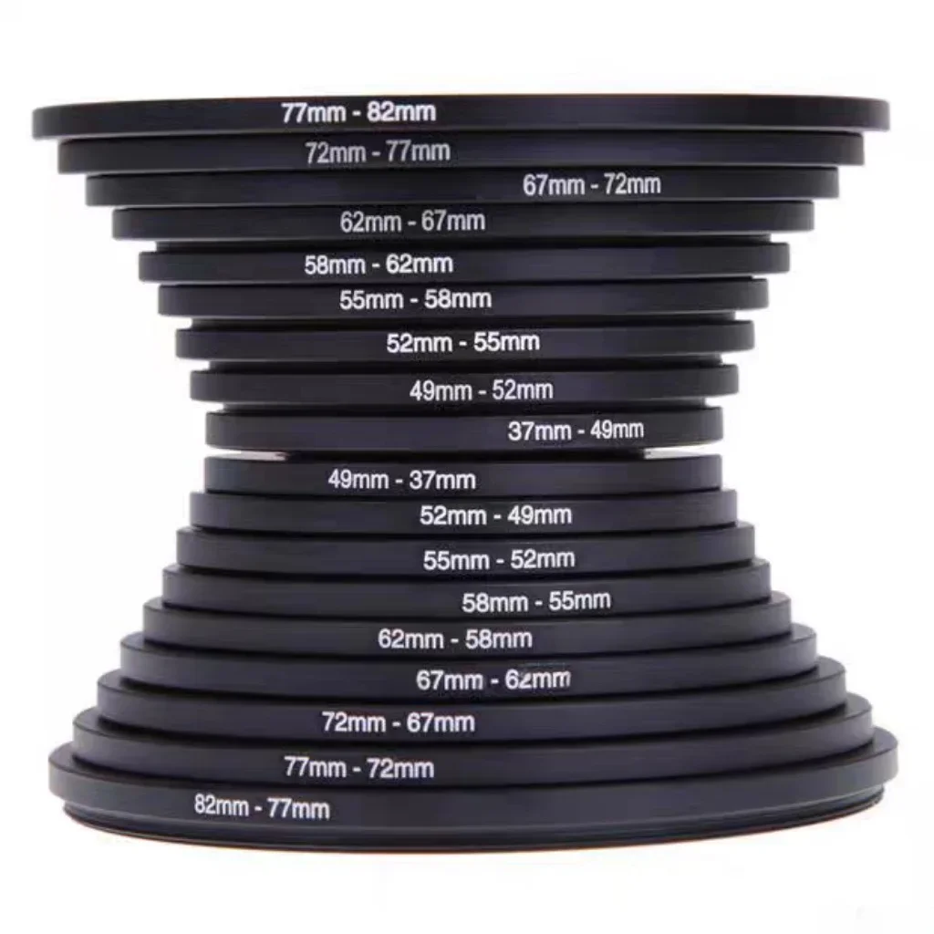 9-teiliges Kameraobjektiv-Filteradapterring-Set 37-82mm 82-37mm Filteradapterring für Canon Nikon Sony DSLR-Kameraobjektive
