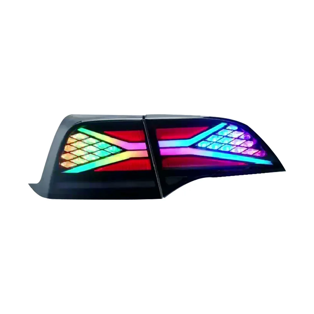 RGB Lights For Tesla Model 3 Y 2018 - 2023 X-men Led Taillights With Sequential Turn Signal Rear Lamp Assembly