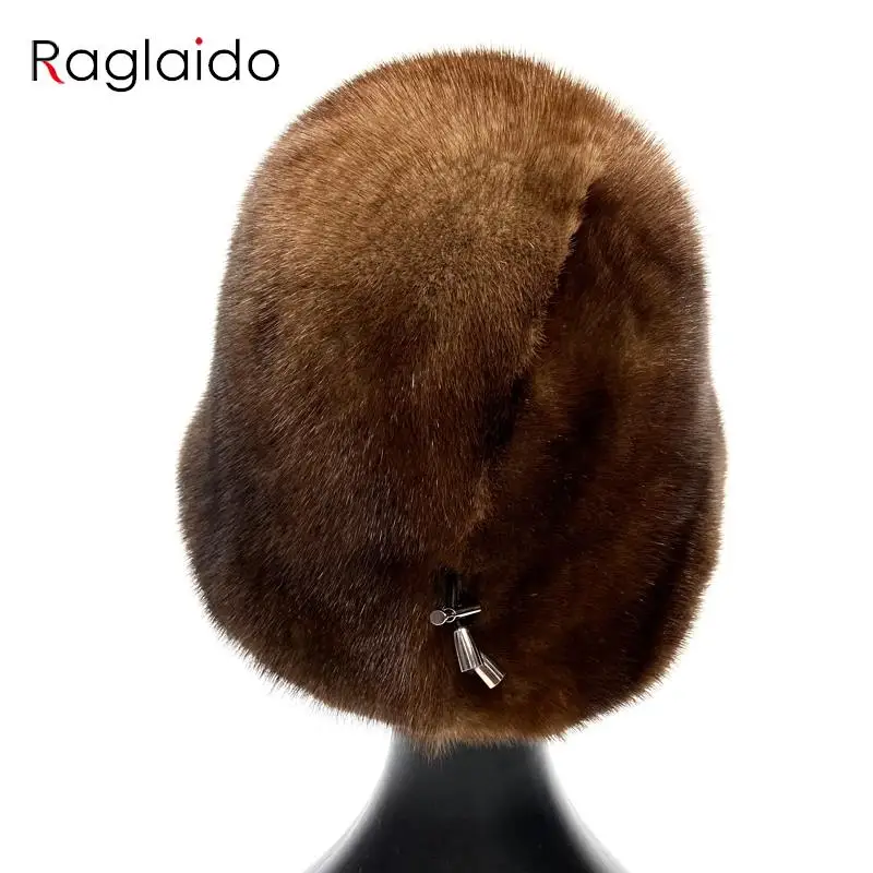 Hot Luxury Women Hat Real Mink Fur Winter Fashionable Woman Bucket Hats Cold Cap Outdoor Warm Snow Fur Bucket Hat Dome Nana hats