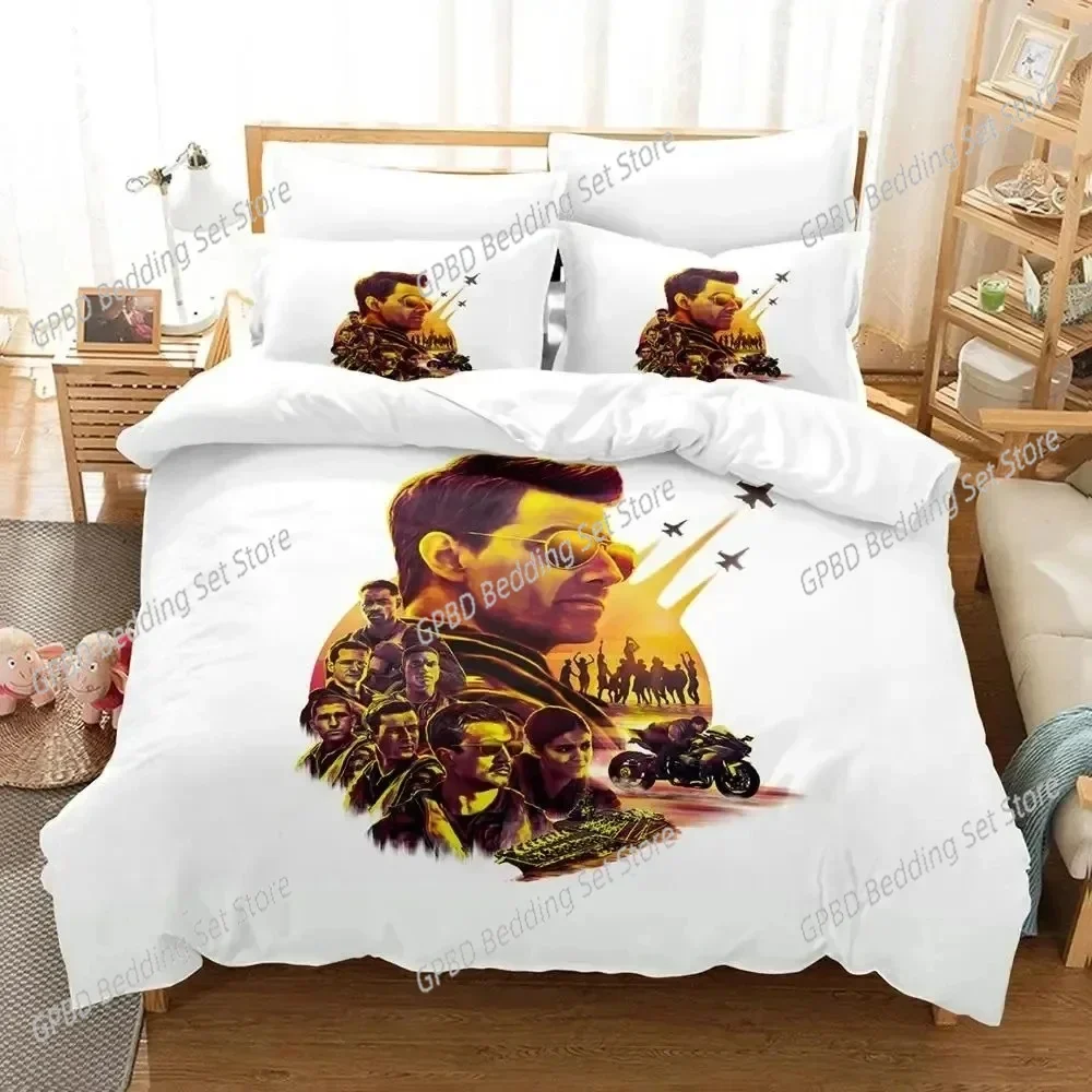 3D Print Top Gun Maverick Bedding Set Duvet Cover Bed Set Quilt Cover Pillowcase Comforter king Queen Size Bedding