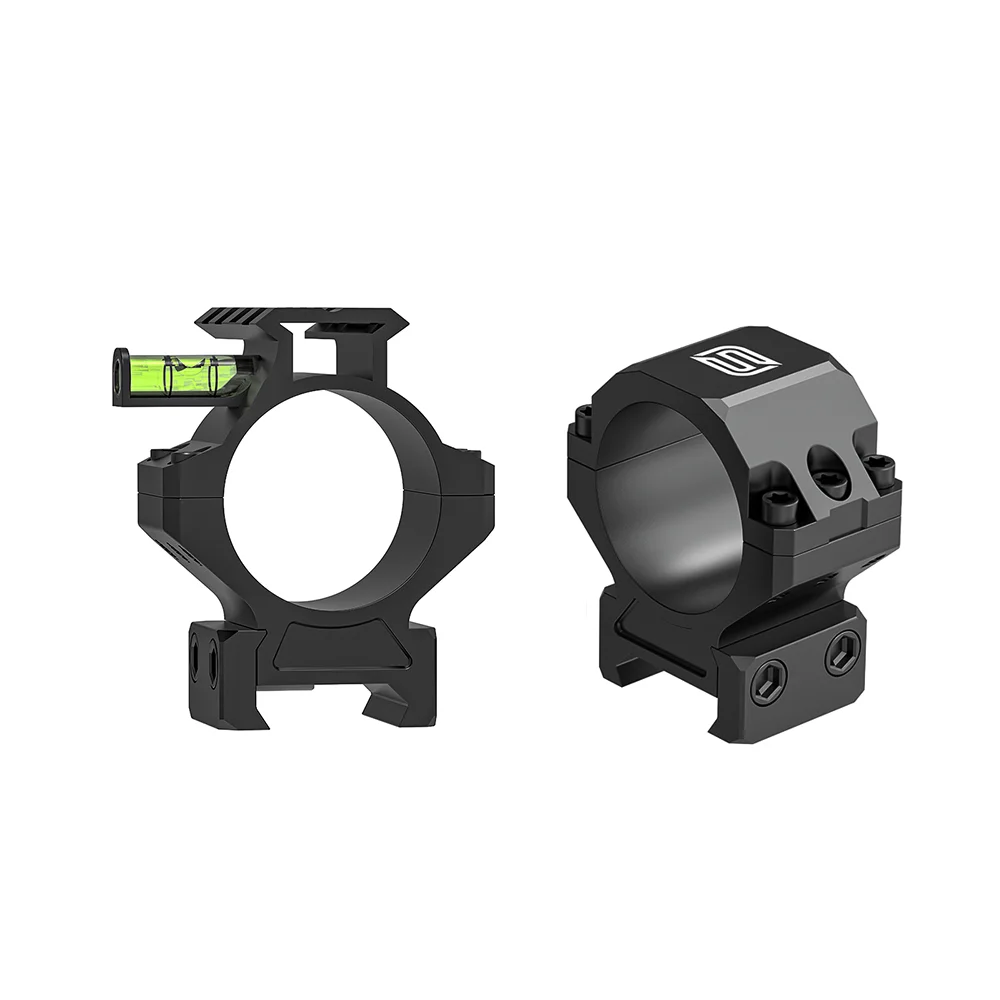 Jagdzielfernrohr-Montageringe SPINA OPTICS für 30mm Rohrzielfernrohre, Picatinny-Schiene, 5 Schrauben, superstabile Befestigung mit Wasserwaage – Detail 1