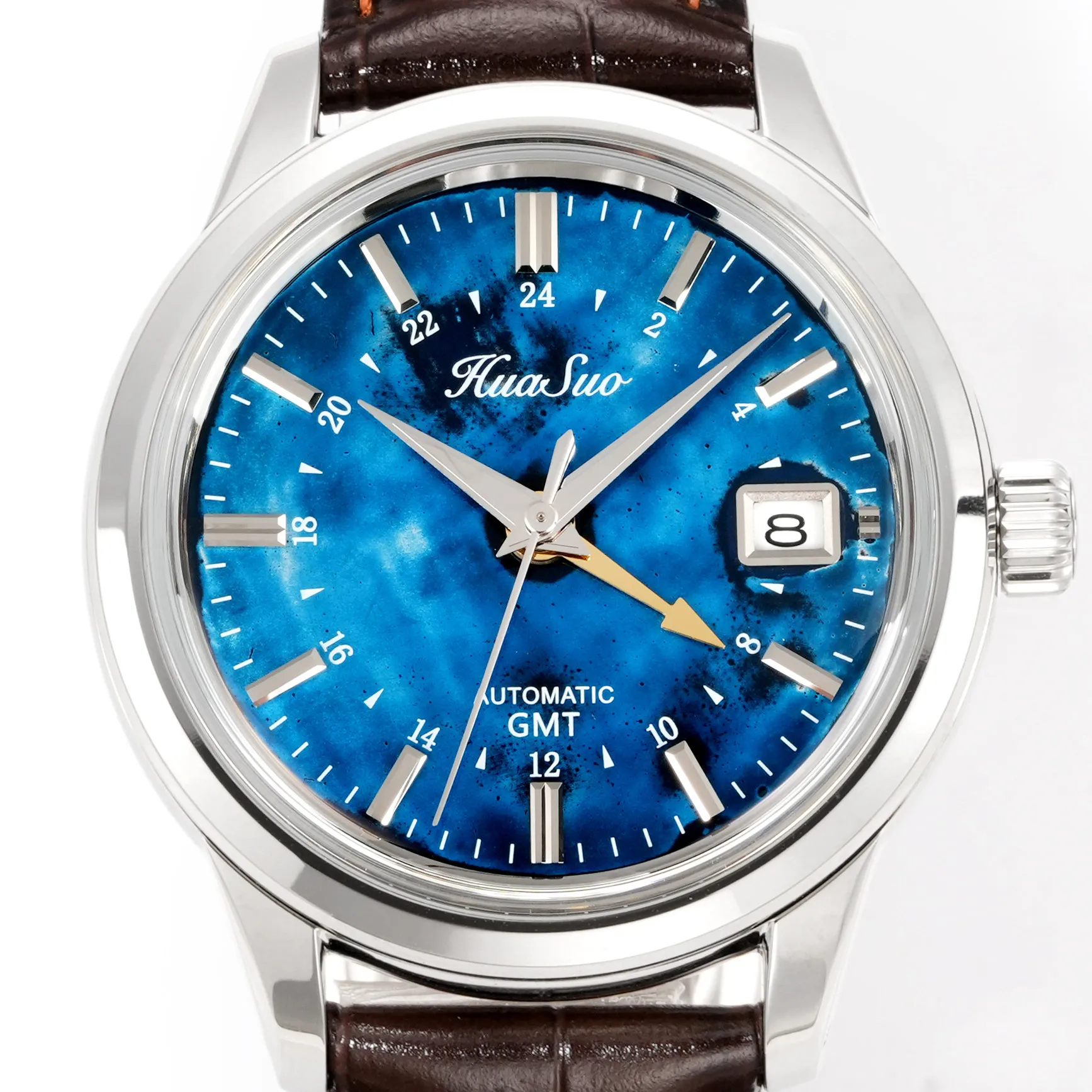 Blue Green Treasure Sand Lacquer Craftsmanship Dial Huasuo Mechanical Movement GMT Function High-end Men's Watch