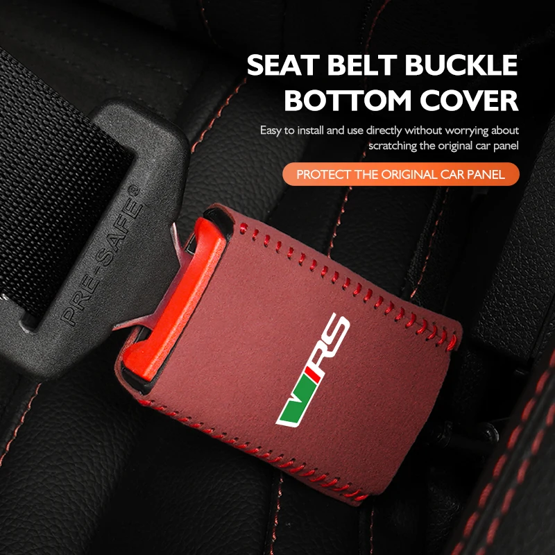Car Seat Belt Base Buckle Protector Cover Accessories For Skoda Octavia 2 3 Rapid Kodiaq Karoq Fabia Kamiq Superb MK3