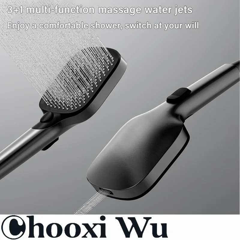 Bathroom Shower System Set with Piano Keys Intelligent Digital Display And Ambient Light for Home Use Pressurized Shower