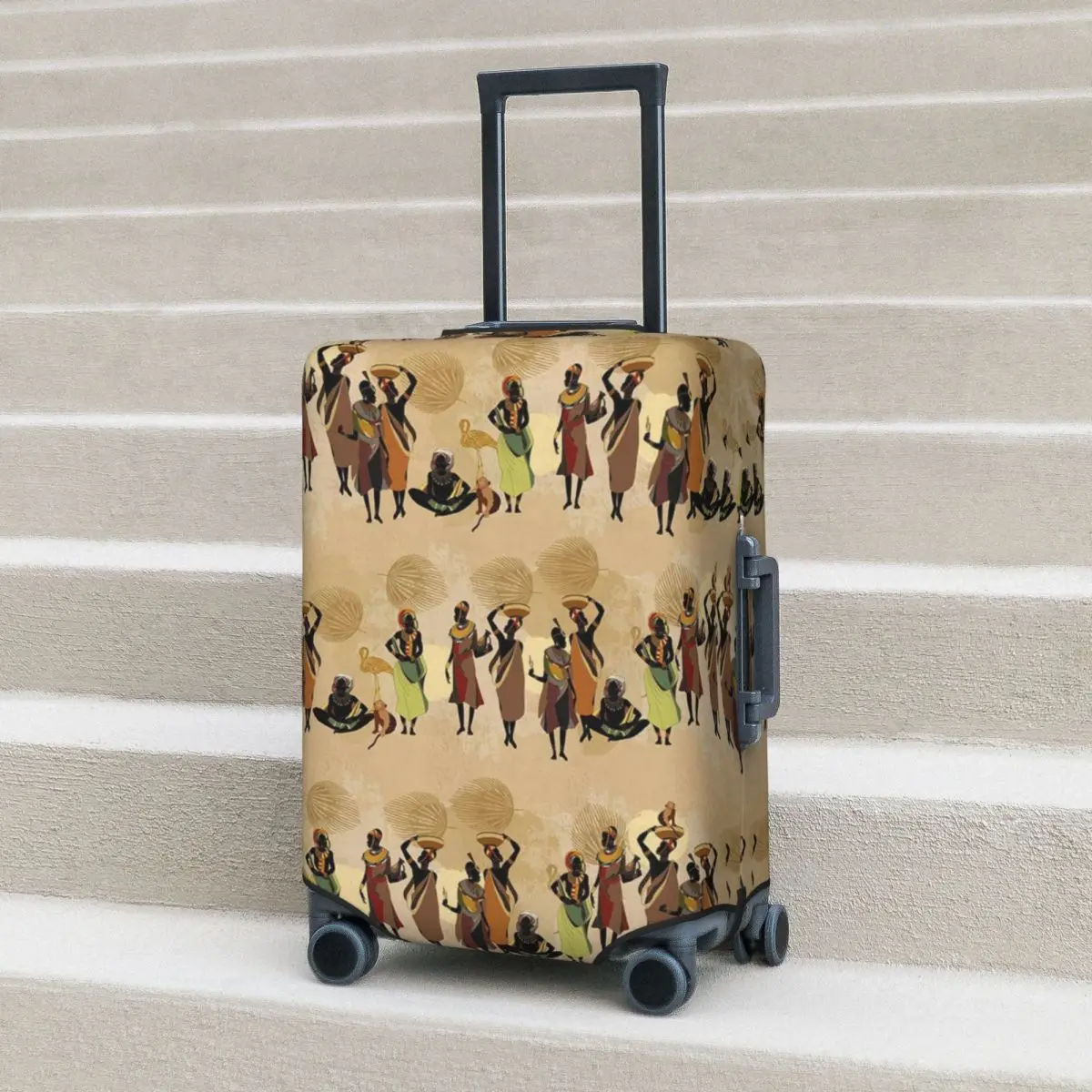 Retro Ethnic Style Suitcase Cover Flight African Women Useful Luggage Accesories Cruise Trip Protection