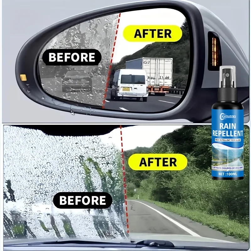 Picture 4: Car Glass Anti Rain Agent, Hydrophobic Water Repellent Spray for Windshield Rearview Mirror, Rainproof Protective Coating Enhanc