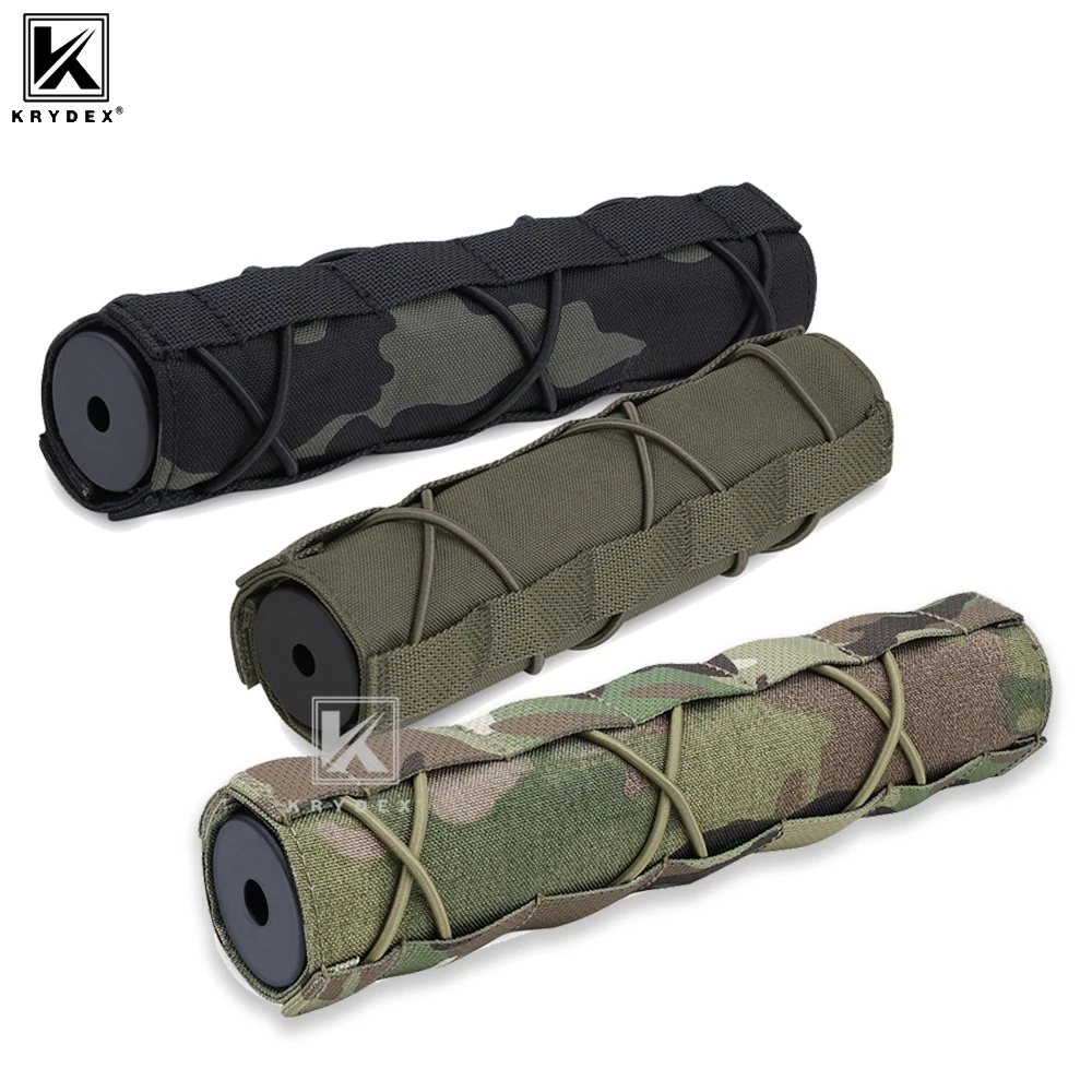 KRYDEX 22/18cm Tactical Suppressor Cover Airsoft Protector Cover Muffler Case Hunting Shooting Accessories