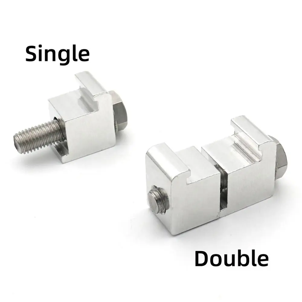 1Pcs M8 M10 M12 ISO Vacuum Flange Clamp Aluminum Alloy Single Double Wall C-Type Caliper Clamp Natural Color