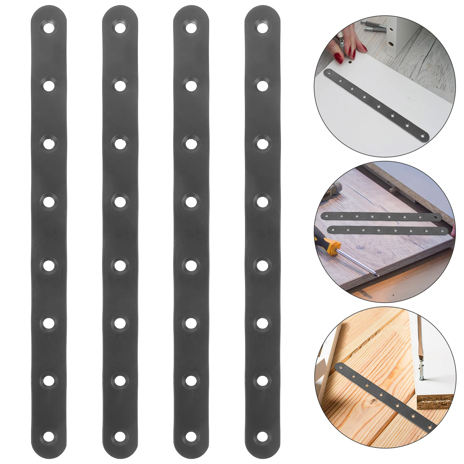 

3pcs 3 PCS Cupboard Straight Bracket Angle Code Fence Brackets Stainless Steel Mending Plate