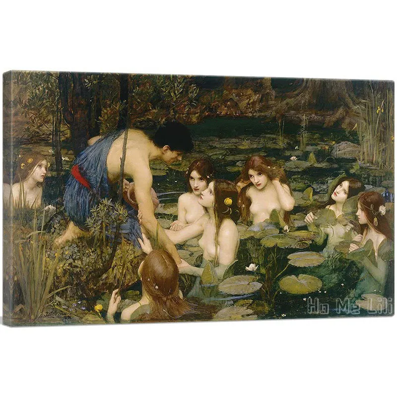 Hylas And The Nymphs Canvas By Ho Me Lili Wall Art Print For Living Room Bedroom Decoration