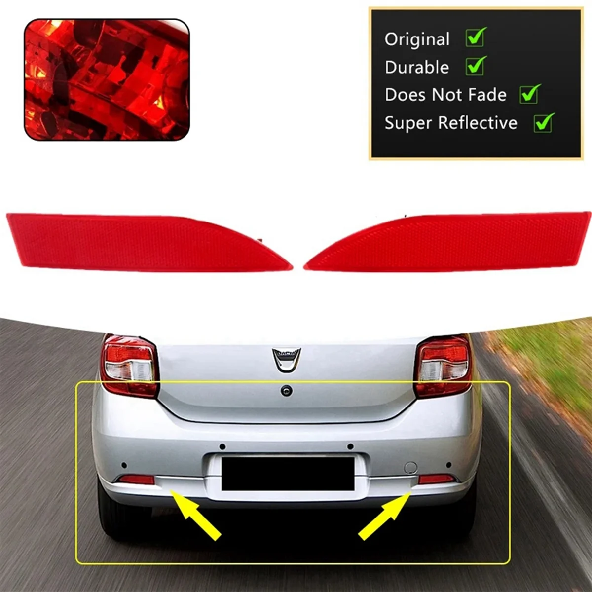 X64A_Rear Bar Reflector Speedlight Renault용 후방등 방지 라이트