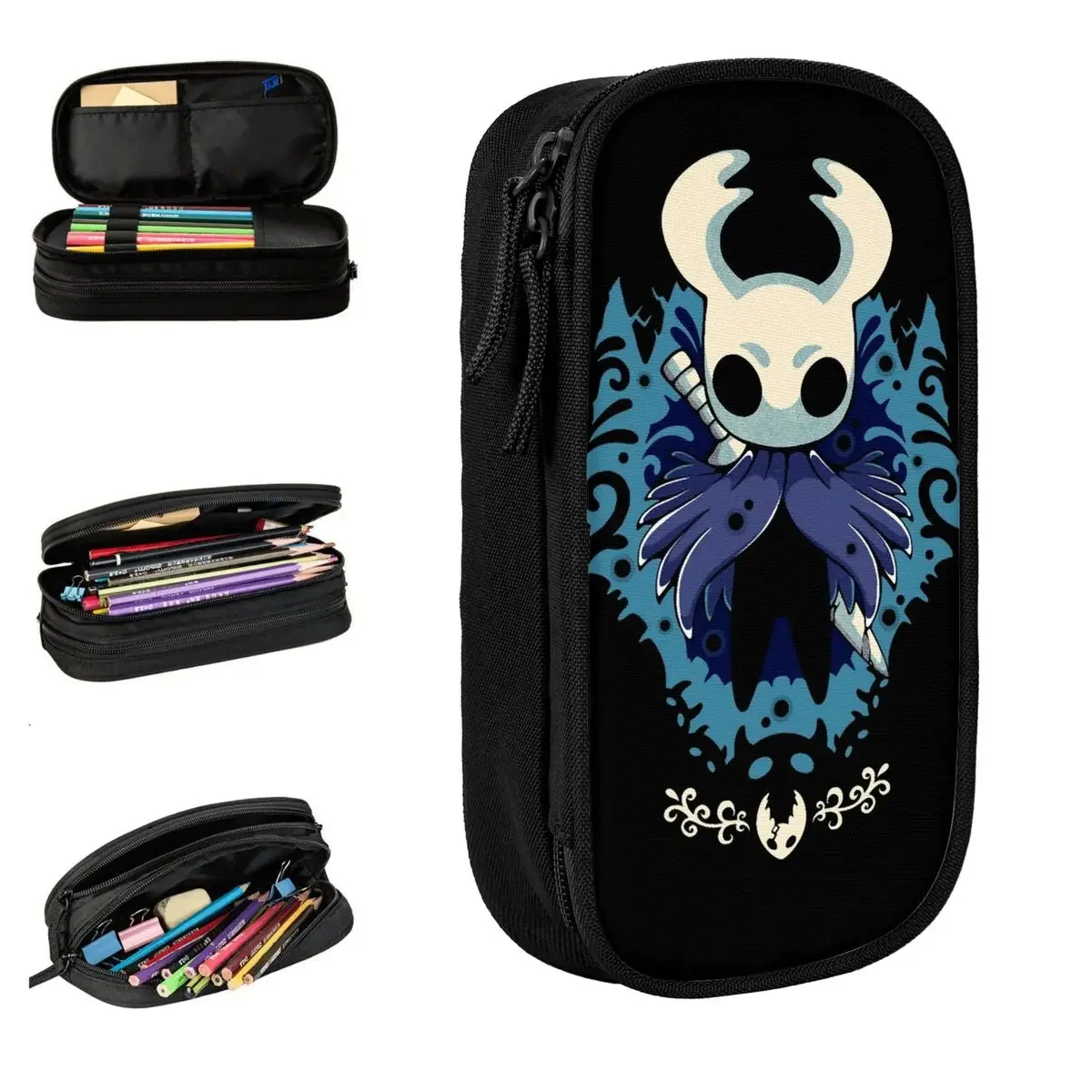 Hollow Knight Silksong Little Ghost Pencil Case Pencil Pouch Pen Box for Student Bag School Supplies Zipper Accessories