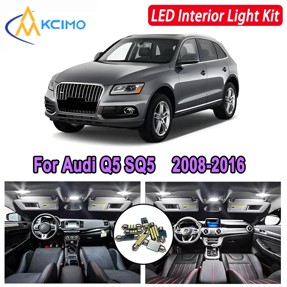 

Kcimo LED For Audi Q5 SQ5 (2008-2016) Premium Bright LED Interior Dome Map Trunk Light Kit Car Led Lamps Canbus Car LED Lights