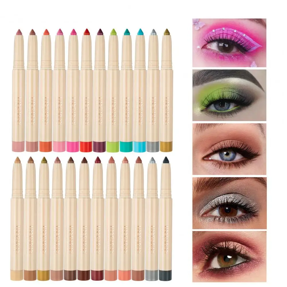 Double-headed Waterproof Not Blooming Glitter Eyeliner Pencil  Longlasting No Fade Highlighter Eyeliner Pen Pigmen