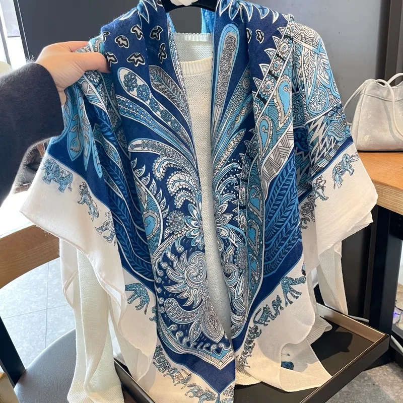 سترة شال نسائية صيفية مكيفة بغرفة مكيفة ثنيات فوق شال، 130 أوشحة مربعة، وشاح عصري