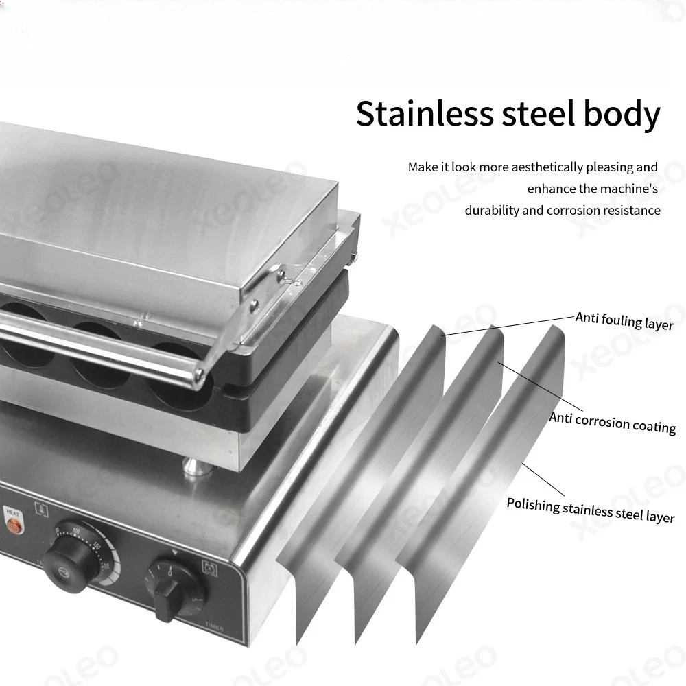 XEOLEO Electric Chicken Rolls Rolling Machine 5PCS Non-Stick Grasping Pancake Maker