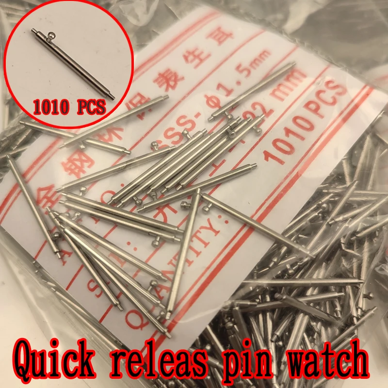 1010pcs Quick Releas Pin Watch 1.5mm Diameter Repair Tools & Kits Watch Strap Spring Bars Pins 16MM 18MM 20MM 22MM 24MM Length