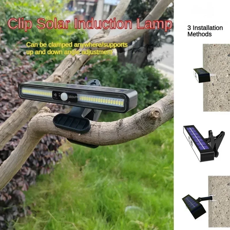 Luz Solar con Clip, luz cálida/blanca, IP65, inducción del cuerpo humano, luz decorativa de calle, luz colgante de pared para paisaje al aire libre