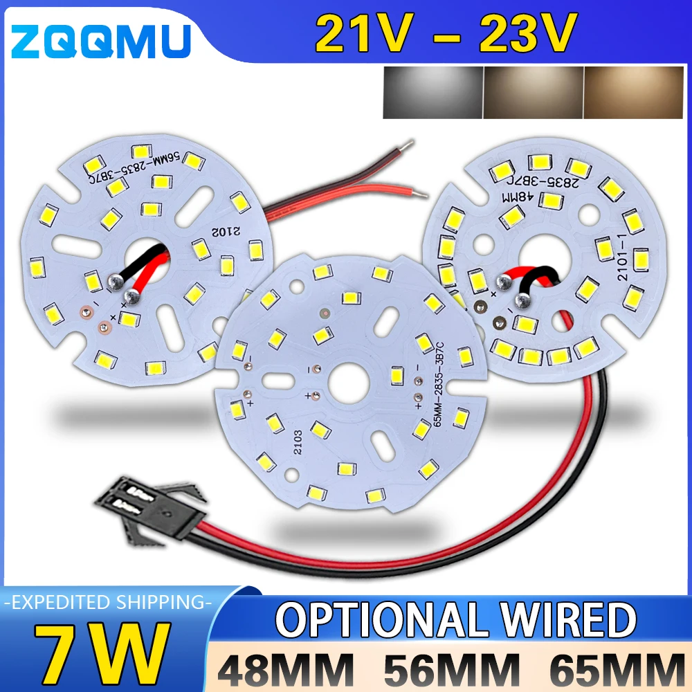 7W High Brightness LED 48 56 65 MM Light Board SMD2835 White Warm Neutral light Panel PCB With LED For DIY Ceiling Bulb Light