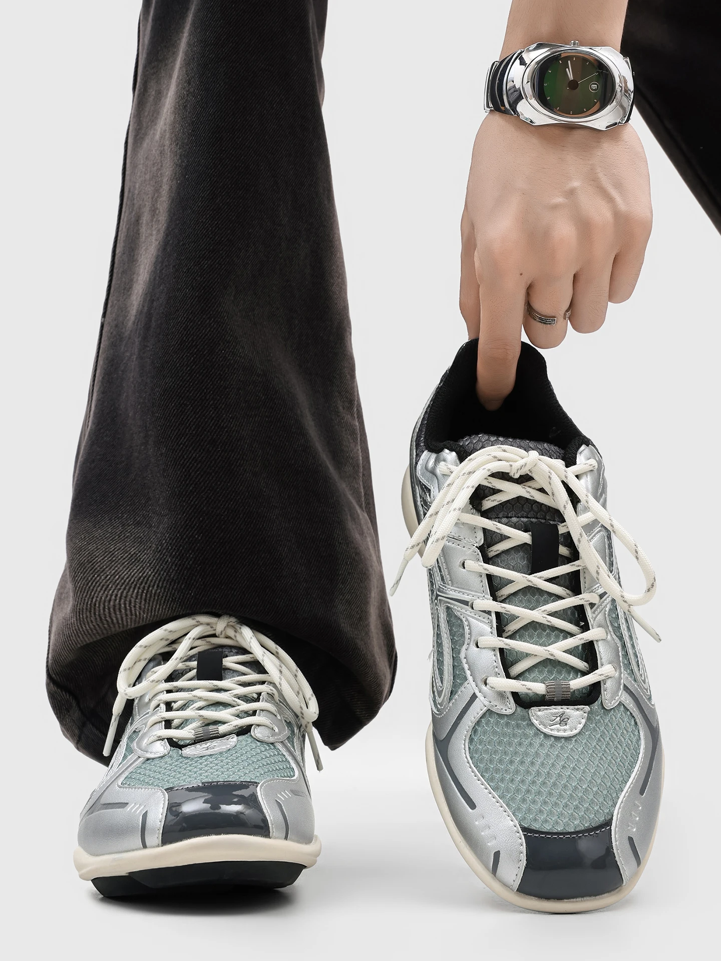 Breathable Casual Sports Shoes Men's Women's Retro Heightening Fashion Small Audience Agan Racing Shoes Trendy Flat Laces