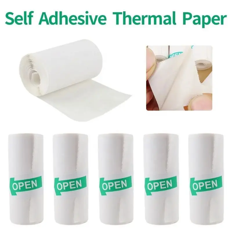 Portable Mini Handheld Printer 57mm Width Single Self-Adhesive Color Thermal Paper Wireless Used Colorful Adhesive