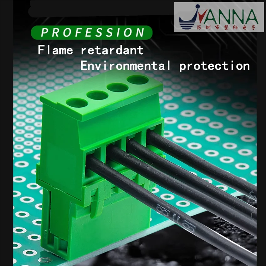 Green PCB plug-in terminal side wiring 2EDGKA-5.08 2P3P-24P flame retardant copper Environmental protection Shut Straight foot