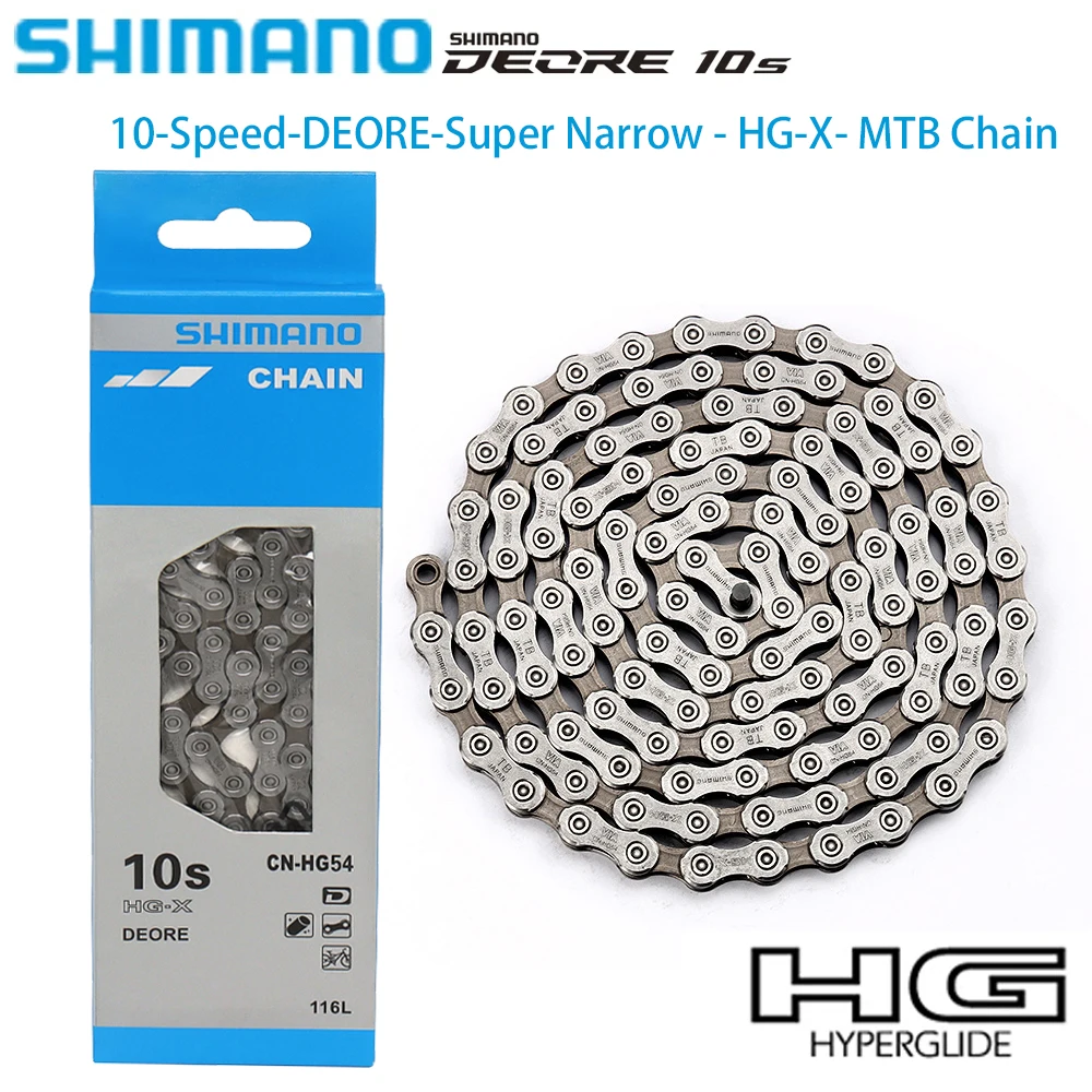 SHIMANO DEORE 10 Speed CN-HG54 Chain For 10v MTB Bike Super Narrow HG-X Mountain Bike Ebike Chain Original Parts