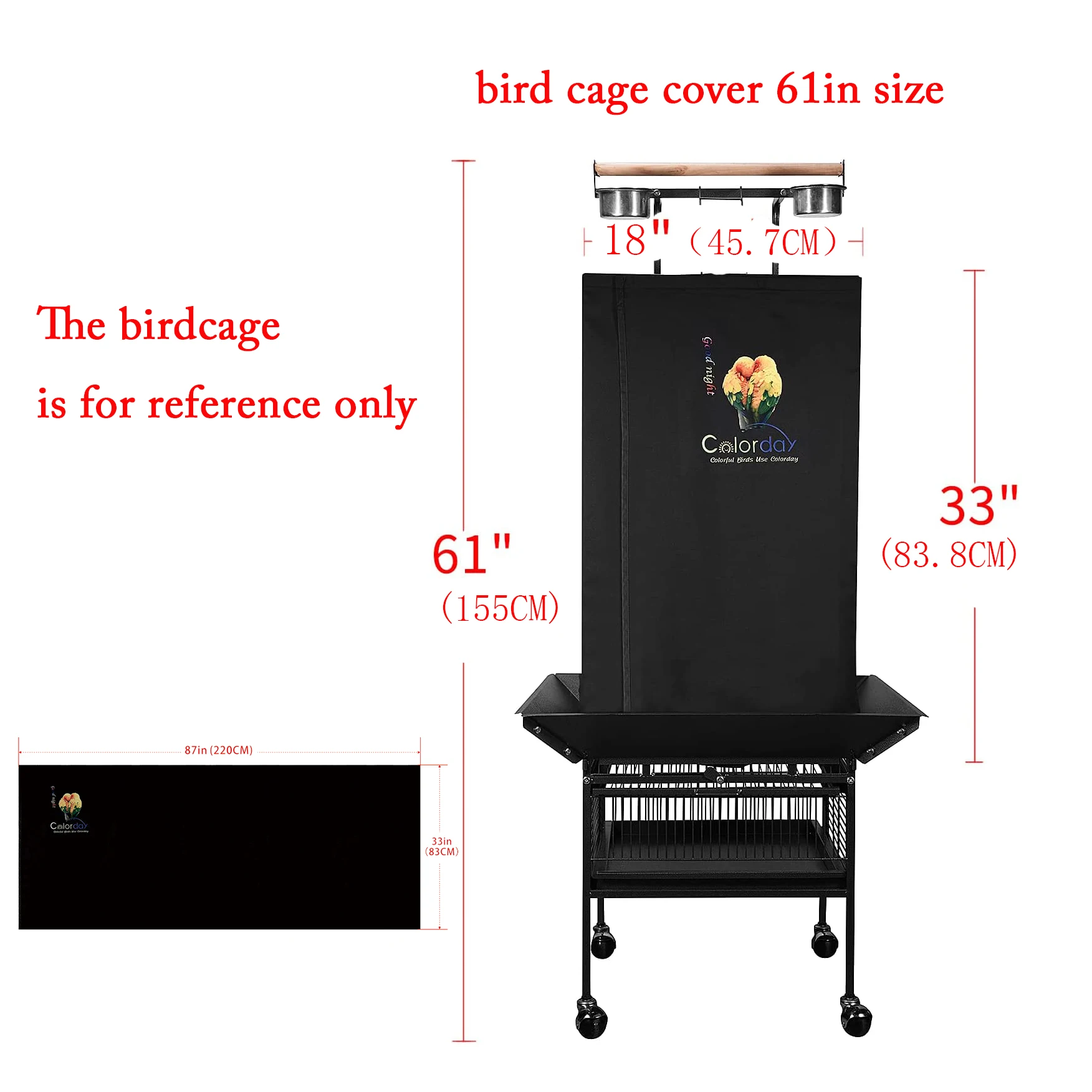 Bird cage cover, large universal blackout & breathable fabric 3
