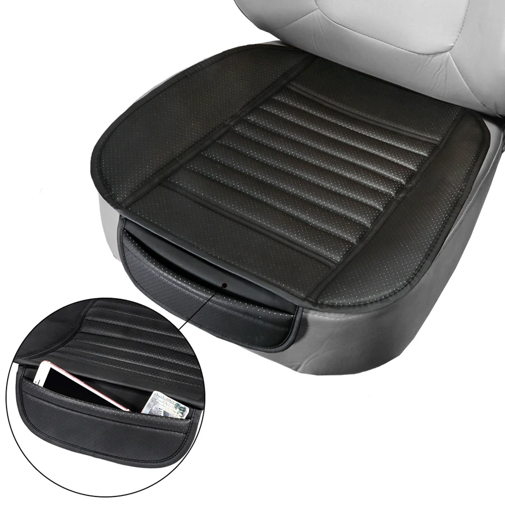 

Universal Car Front Seat Cover Black Pu Waterproof Non-Slip High Elastic Sponge Air Permeable Car Seat Cushion For Long