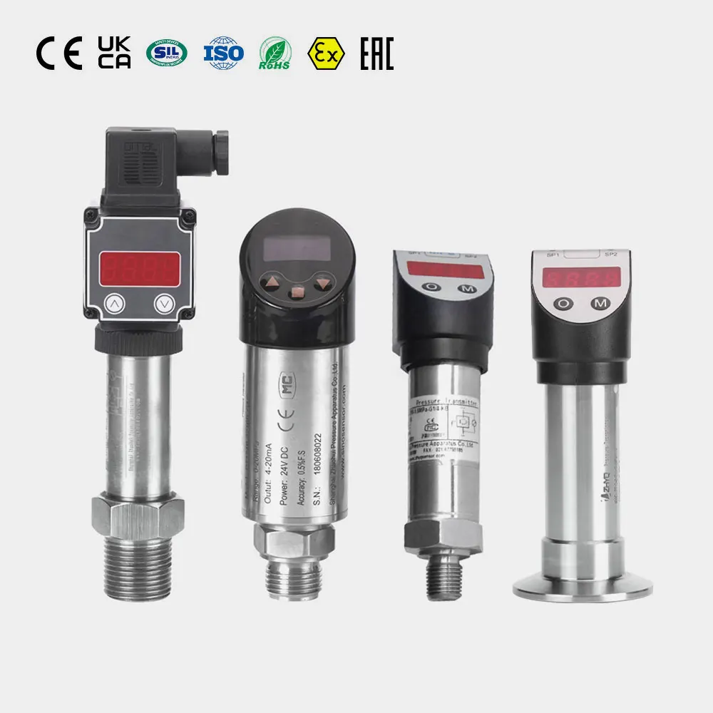 PT124B-216 high accuracy 0.25%FS or 0.5%FS industrial intelligent display 4-20ma liquid air pressure transmitter