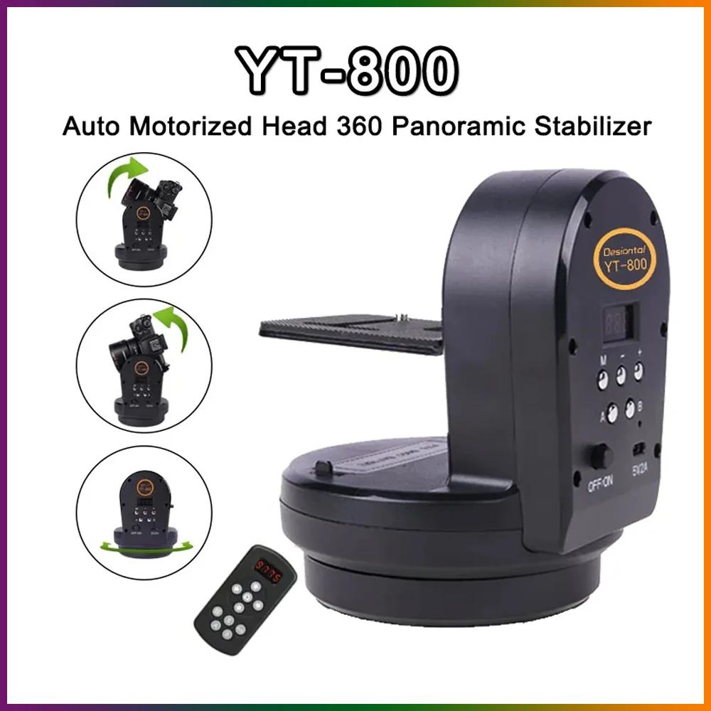 Desiontal YT-800 Auto Motorized Head 360 Panoramic Stabilizer Remote Control for Phone Camera GoPro VS Zifon YT-800