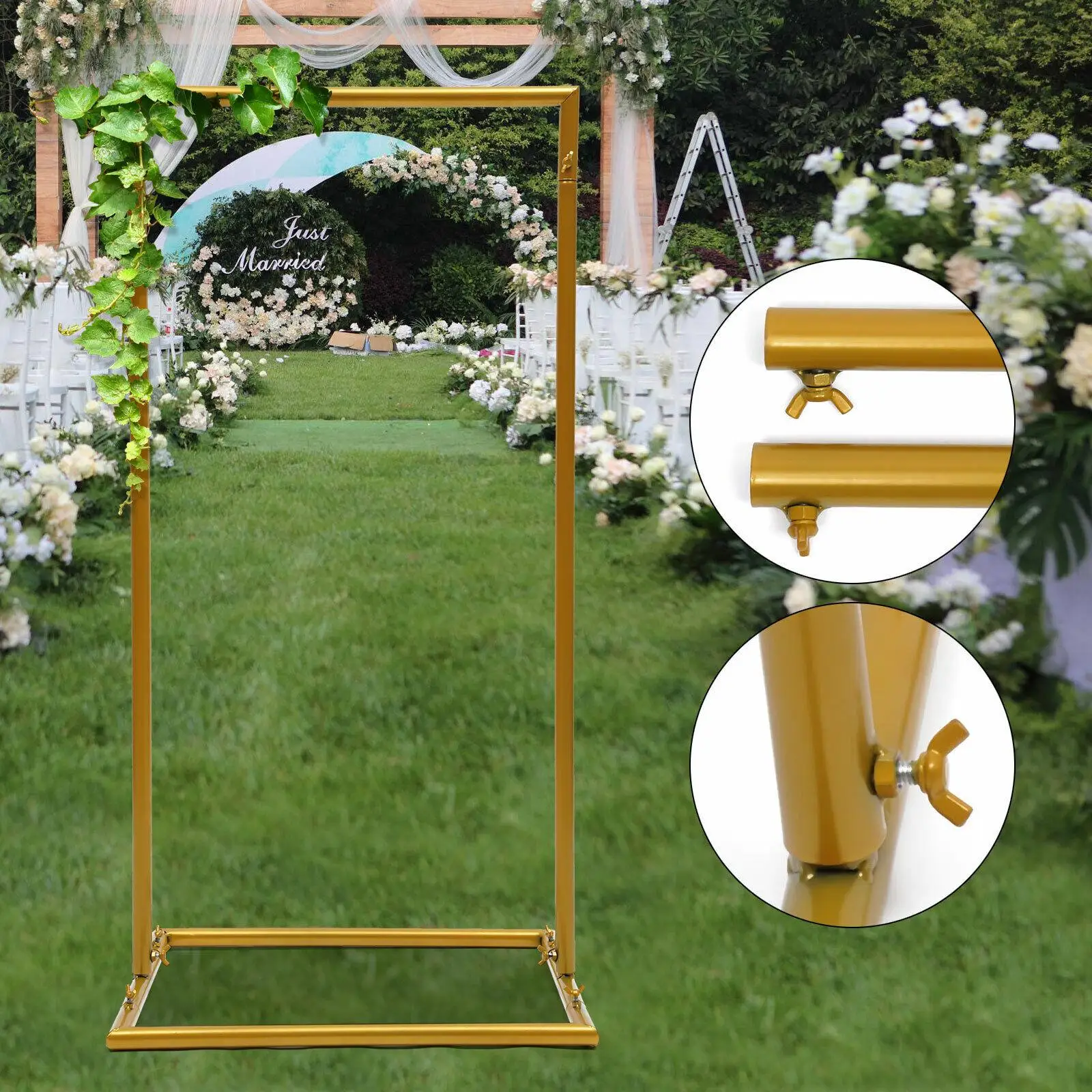 100cm Metal Decorative Arch Stand Wedding Flower stand Ballon Silk Decor Prop