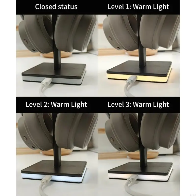 

Universal Aluminum Headphone Stand Headsets Holder With Touch Control Lighting Modes And Space Saving Vertical Design H8WD