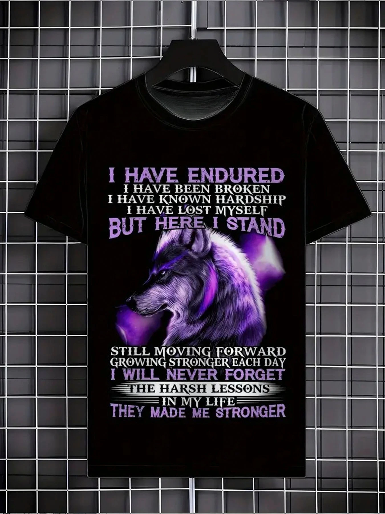 Men's Purple Wolf T-Shirt with 