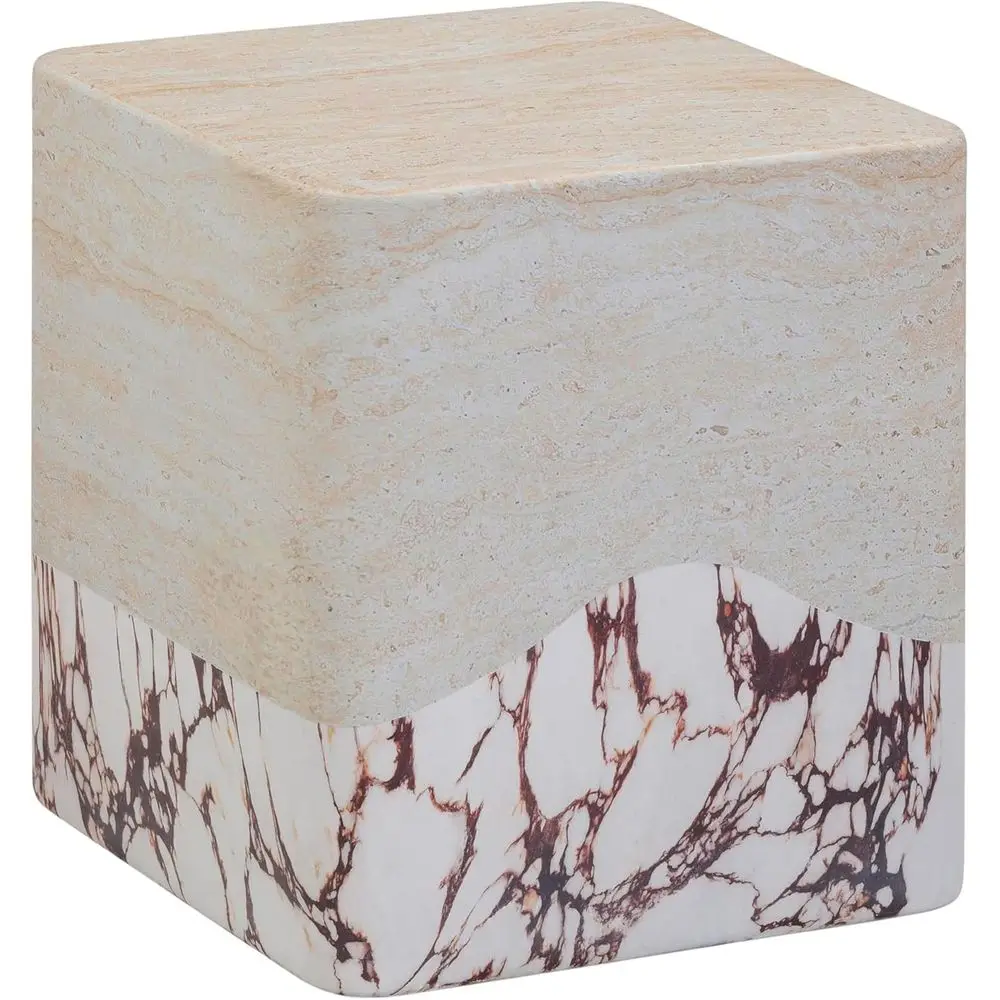 

Прочный приставной столик из травертина и бетона Breccia для внутреннего и наружного использования