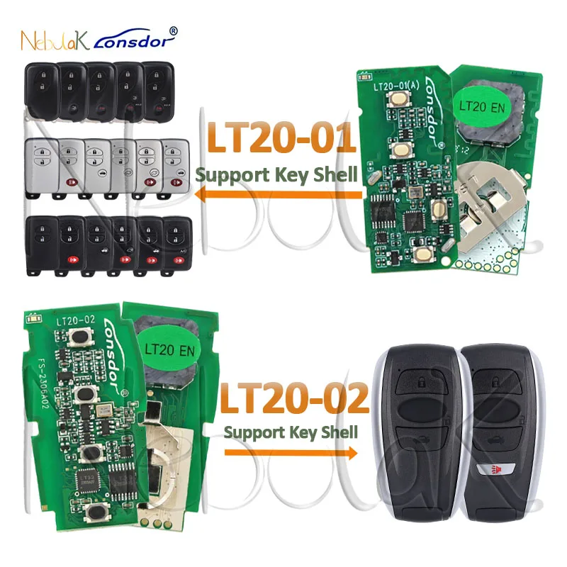 Lonsdor LT20-01/02/03/04/05/06/07/08/10 Universal Smart Key PCB Generate 8A 4D For Toyota Lexus Subaru Circuit Board LT20 Series