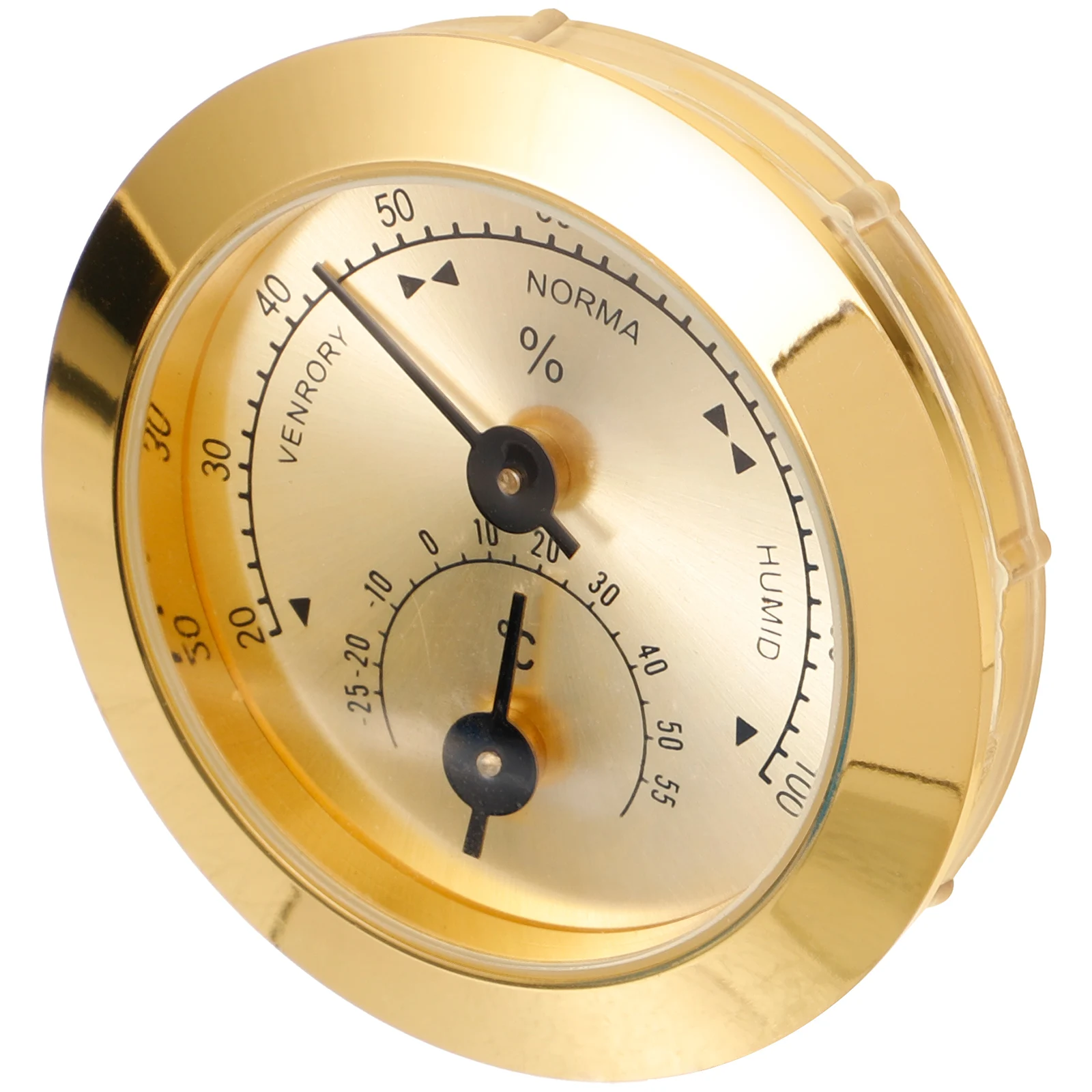 

50MM Hygrometer for Musical Instruments Guitar Moisture Meter Thermometer Zinc Alloy Weather Small