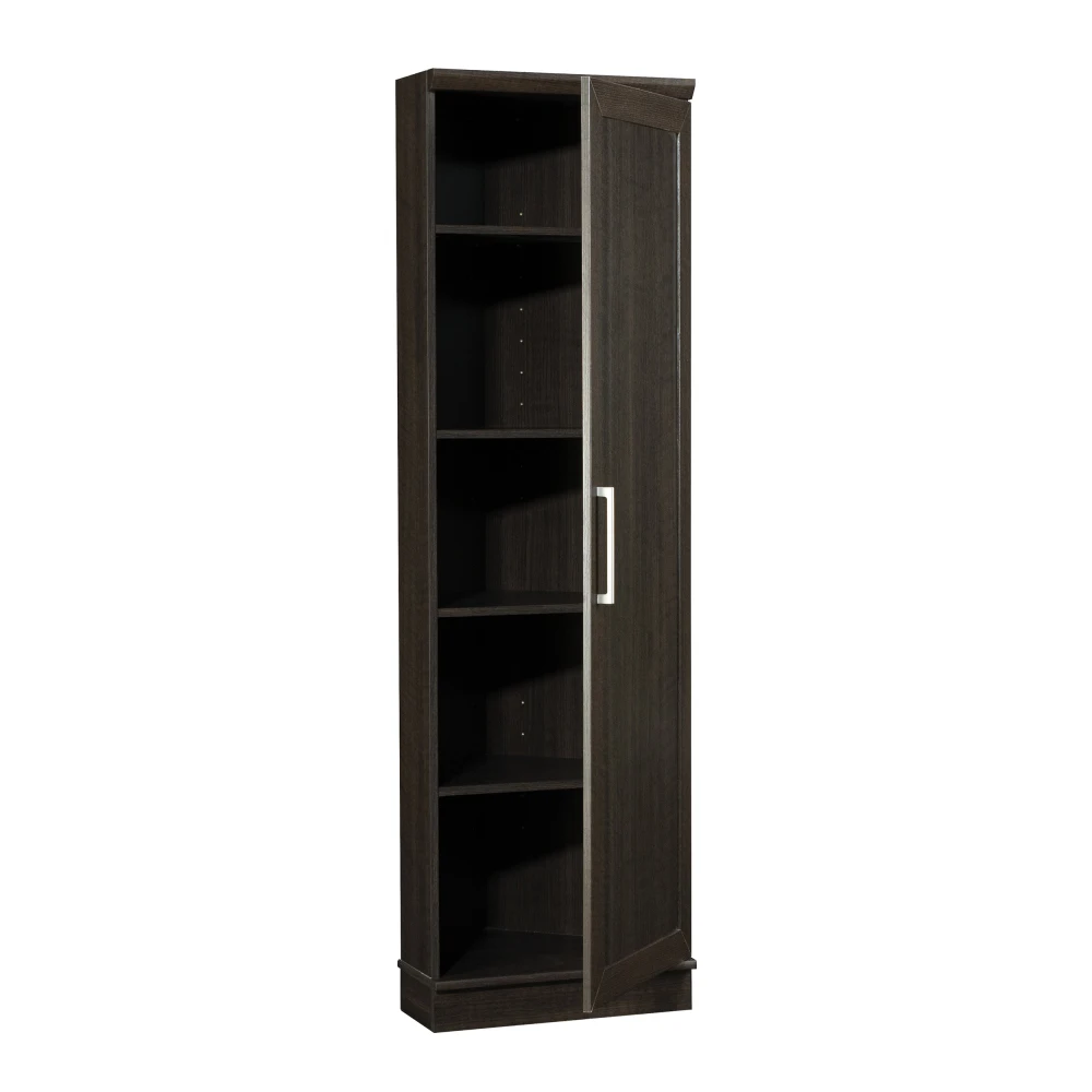 Engineered Wood Contemporary Corner Storage Cabinet with 5 Shelves, Brown