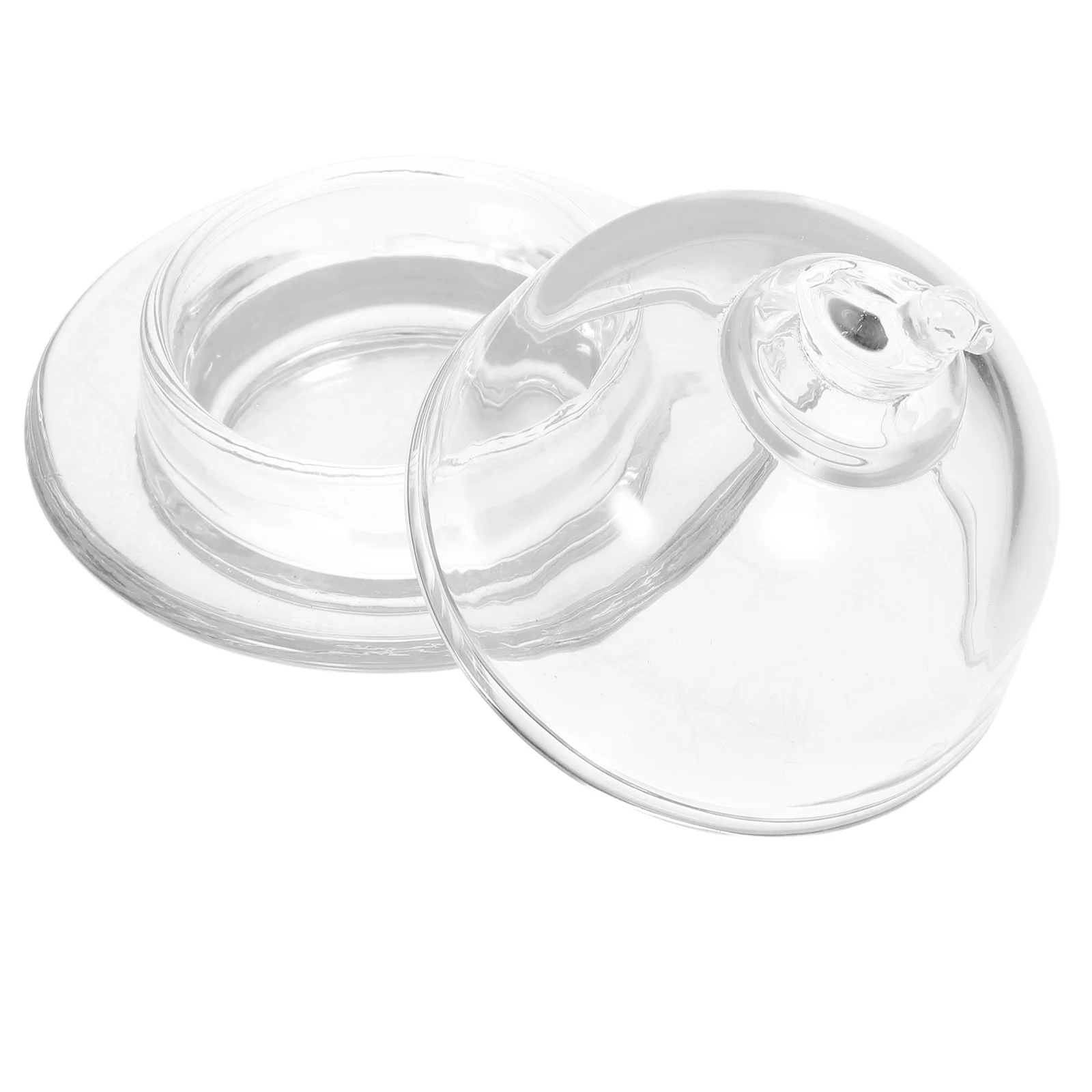

Transparent Glass Ink Holder Dome Lid Multi-Functional Calligraphy Ink Dish Candy Container Home Storage Glass Inkstand